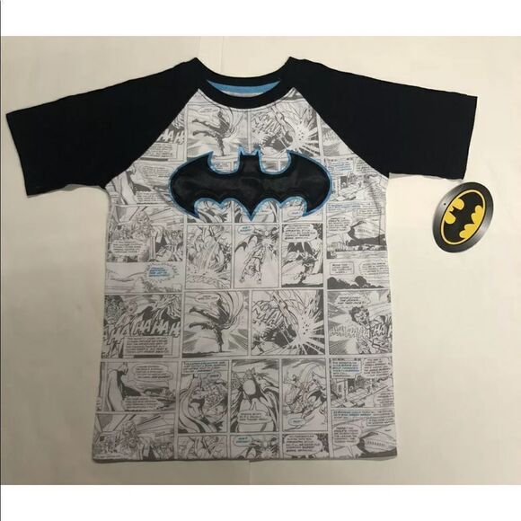 Batman Tshirt Boys Medium Comic Strip - Picture 1 of 3